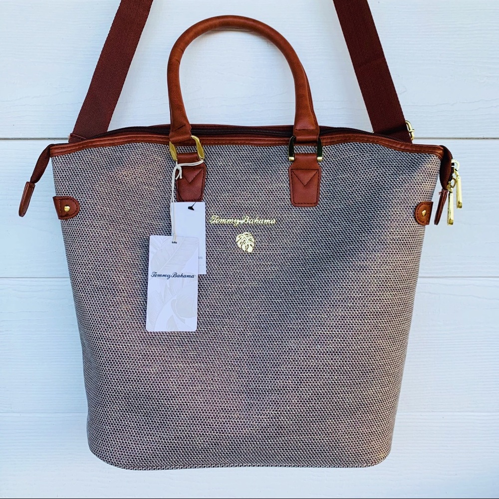Tommy Bahama Gimlet Laptop Tote Brown Neutral